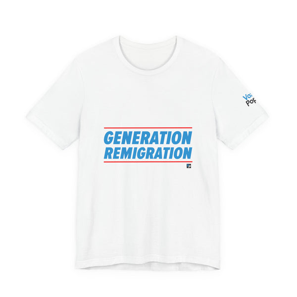 Generation Remigration (Blue/Red) T-Shirt | White